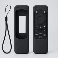 Black remote control and case on a textured surface with 'REMOTE HUT' branding.