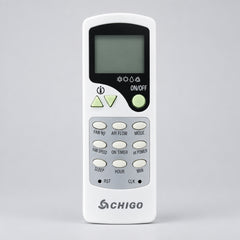 Sichigo remote control on a wooden surface with a blurred background
