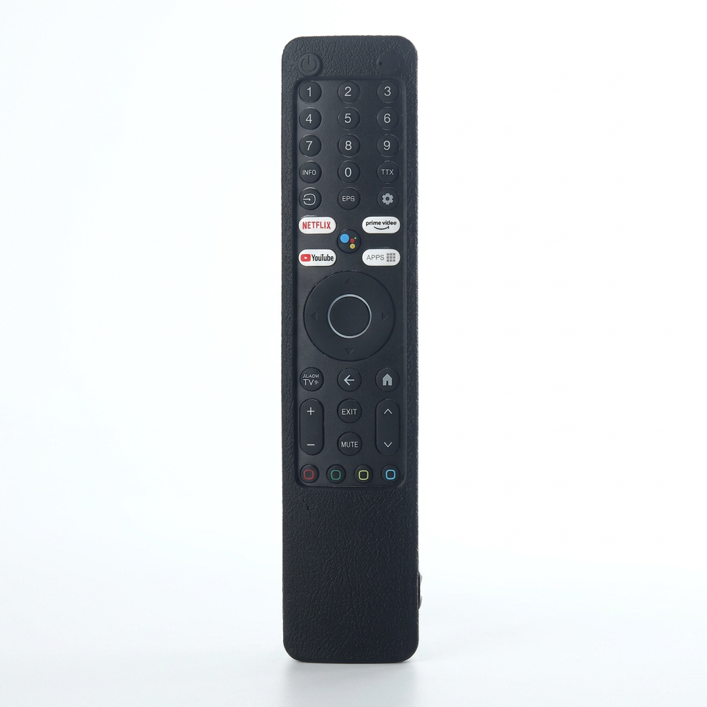 Black remote control with 'Remote Hut' branding on a white background
