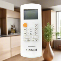 Singer remote control with leafy background