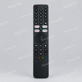 Black remote control with 'Remote Hut' branding on a red background