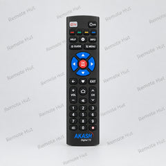 Black remote control with 'Remote Hut' branding on a white background