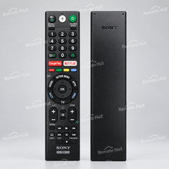 Two remote controls, one branded 'Remote Hut' and the other 'Sony', on a neutral background.