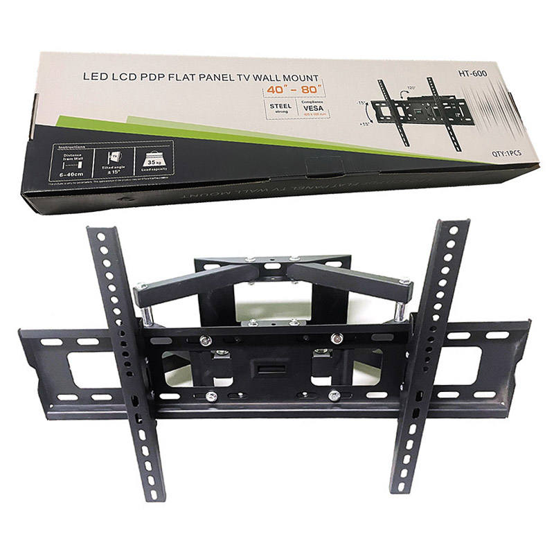 Wall Mount HT-600 Full Motion TV Bracket 60''-80'' Inch High Loading Capacity Flat Panel Displays Steel Stand Swivel Feature