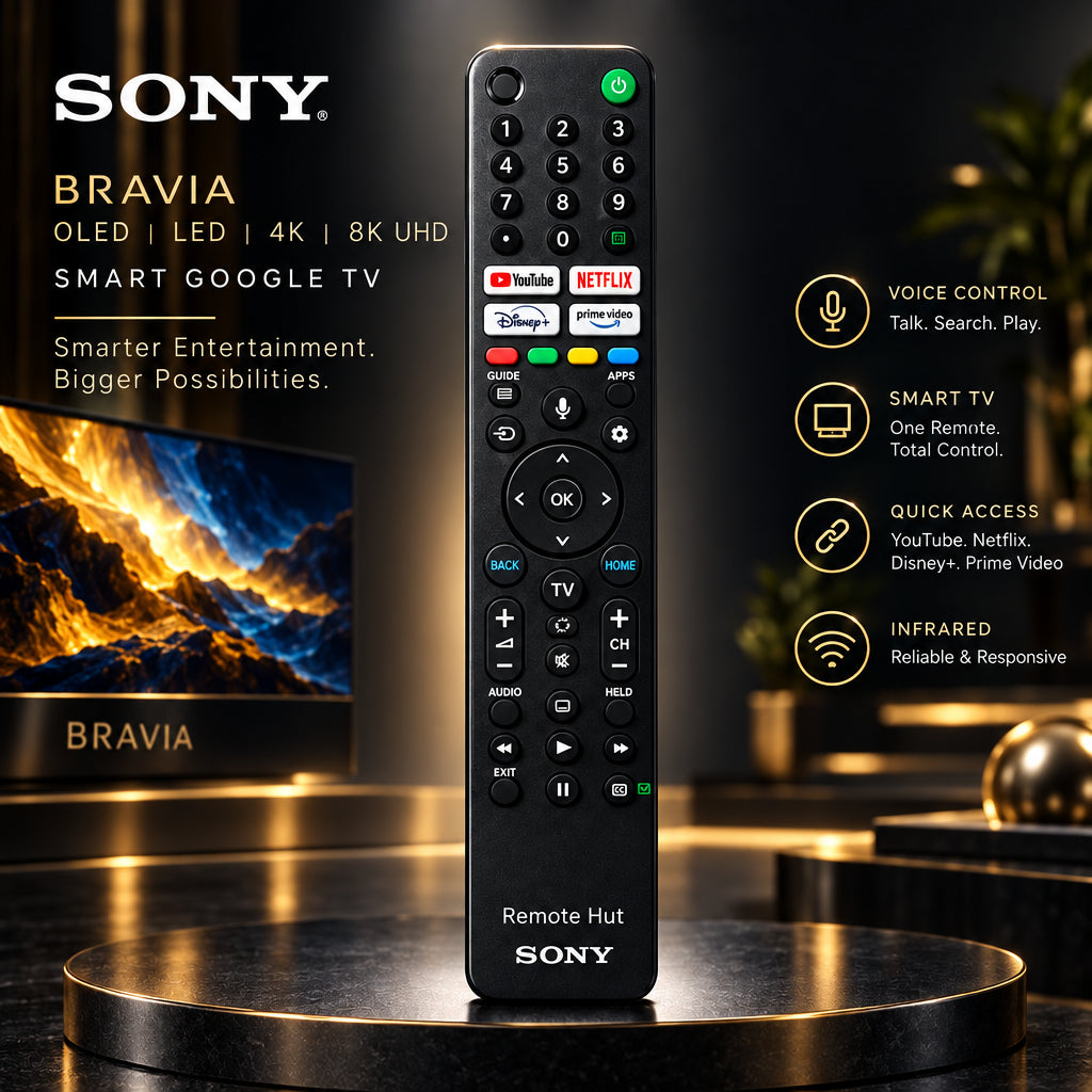  Sony TV, Replacement for Sony Bravia OLED LED 4K 8K UHD Smart Google TV, with YouTube, Netflix, Disney+, Prime Video Buttons